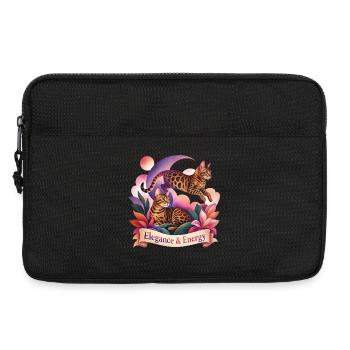 Aesthetic Bengal Cats Art - Laptop bag 13" - black - Front