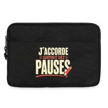 j'accorde surtout des pauses - Sacoche pour ordinateur portable 13 pouces - noir - Devant