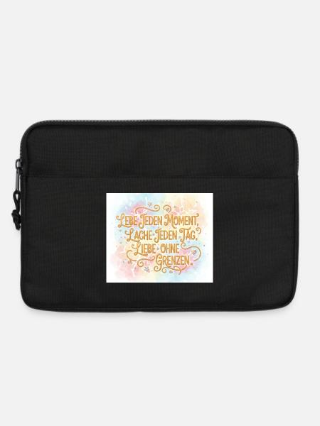 Lebe Jeden Moment Lache Jeden Tag - Laptoptasche 13" - Schwarz