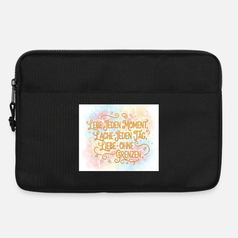 Lebe Jeden Moment Lache Jeden Tag - Laptoptasche 13" - Schwarz