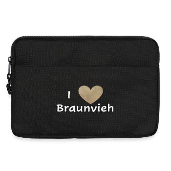 I Love Braunvieh - Laptoptasche 13" - Schwarz - Vorne