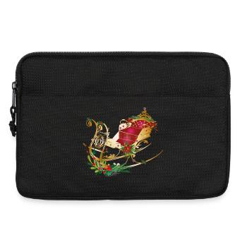 Cheval de traîneau décoré pour Noël - Sacoche pour ordinateur portable 13 pouces - noir - Devant