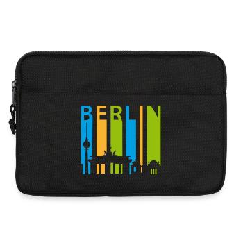 Berliner Schiftzug mit Silhouette - Laptoptasche 13" - Schwarz - Vorne