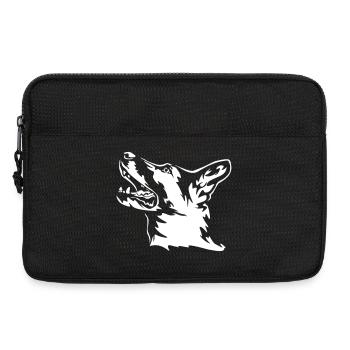 Tête de berger allemand « Black Edition » - Sacoche pour ordinateur portable 13 pouces - noir - Devant