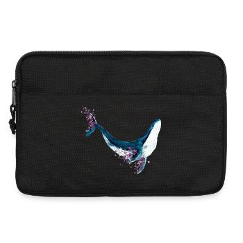 Blauwal Blumen Aquarell Watercolor Shirt - Laptoptasche 13" - Schwarz - Vorne