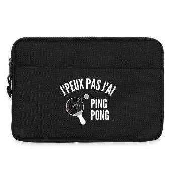 ping-pong, ping-pong sport, pongiste - Sacoche pour ordinateur portable 13 pouces - noir - Devant