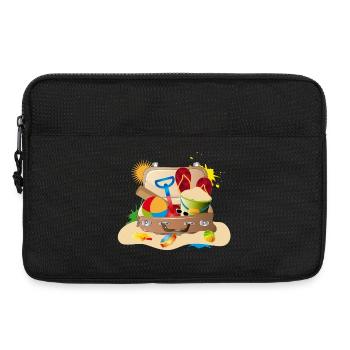 voller Koffer gepackt für den Strandurlaub - Laptoptasche 13" - Schwarz - Vorne