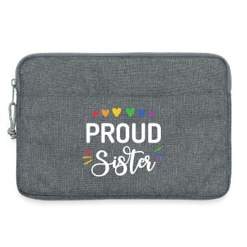 Fière sœur - Sacoche pour ordinateur portable 13 pouces - gris chiné - Devant