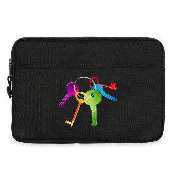 Porte-clés aux couleurs vives avec clé - Sacoche pour ordinateur portable 13 pouces - noir - Devant