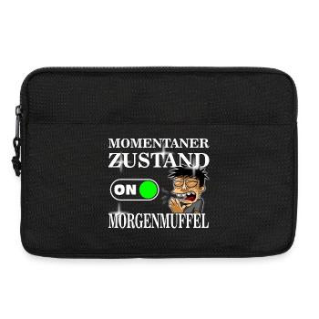Morgenmuffel ohne Kaffee T-Shirt Geschenk Idee - Laptoptasche 13" - Schwarz - Vorne