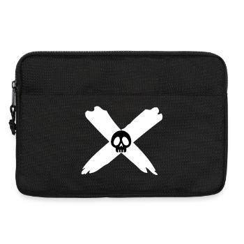 Totenkopf und weißes Kreuz - Laptoptasche 13" - Schwarz - Vorne
