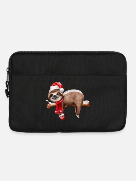 Sweet Christmas Sloth as Santa - Laptop bag 13" - black