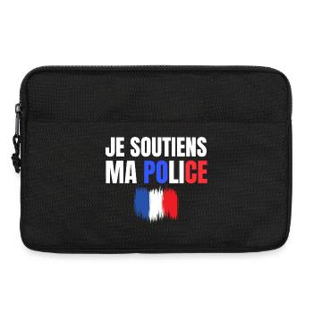 police, policier, gendarme - Sacoche pour ordinateur portable 13 pouces - noir - Devant