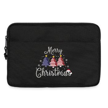 Merry Christmas Weihnachtsbäume USA Flagge Amerika - Laptoptasche 13" - Schwarz - Vorne