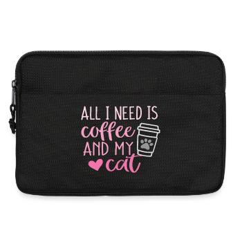 Alles, was ich brauche, ist Kaffee und meine Katze - Laptoptasche 13" - Schwarz - Vorne