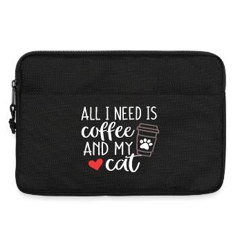Alles, was ich brauche, ist Kaffee und meine Katze - Laptoptasche 13" - Schwarz - Vorne