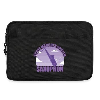 Saxophon Musikerin Instrument Saxophonistin - Laptoptasche 13" - Schwarz - Vorne