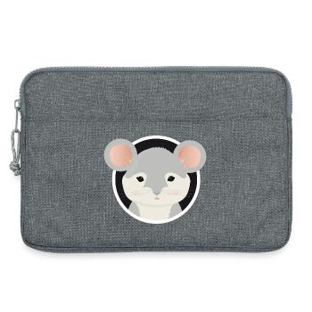 cute grey mouse looks out of the mouse hole - Laptop bag 13" - heather grey - Front