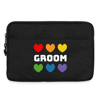Rainbow Hearts Groom blanc - Sacoche pour ordinateur portable 13 pouces - noir - Devant