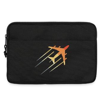 Dessin d’avion vintage - Sacoche pour ordinateur portable 13 pouces - noir - Devant