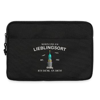 Ich denk an dich, Lieblingsort, Hamburger Michel - Laptoptasche 13" - Schwarz - Vorne