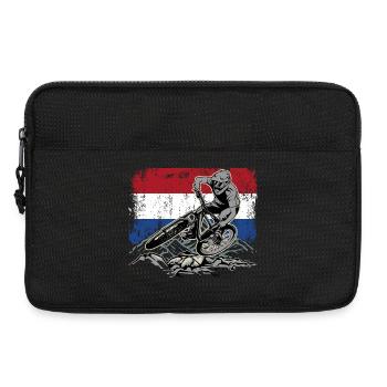 Vététiste du drapeau néerlandais - Sacoche pour ordinateur portable 13 pouces - noir - Devant