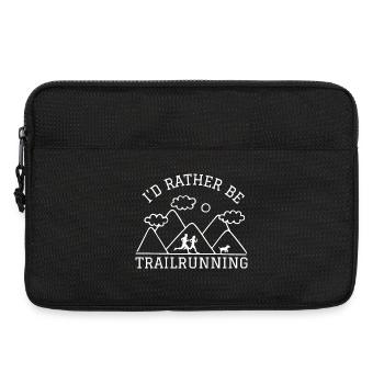 Id rather be TrailRunning Mountains Runner with Dog - Laptop bag 13" - black - Front