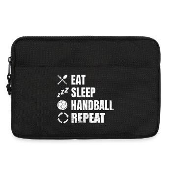 Nourriture, sommeil, handball, répétition - Sacoche pour ordinateur portable 13 pouces - noir - Devant