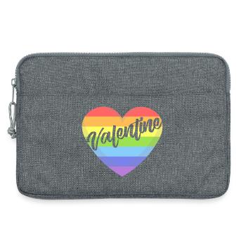 Saint Valentin lgbt coeur gay pride t-shirt - Sacoche pour ordinateur portable 13 pouces - gris chiné - Devant
