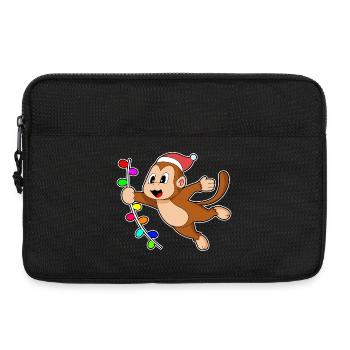 Affe Weihnachten Liane - Laptoptasche 13" - Schwarz - Vorne
