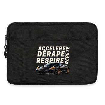 Voiture sport et lettres dynamiques - Sacoche pour ordinateur portable 13 pouces - noir - Devant