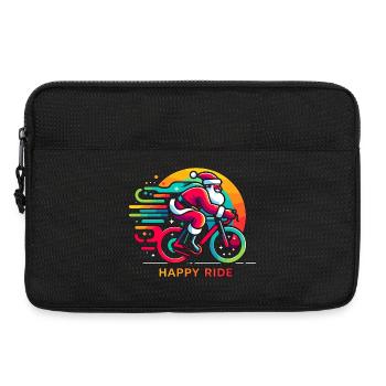 Lebendiger Weihnachtsmann Radfahren Illustration - Laptoptasche 13" - Schwarz - Vorne
