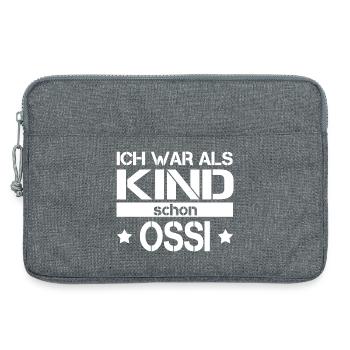 Ich war als Kind schon Ossi | Ostalgie Spruch - Laptoptasche 13" - Grau meliert - Vorne