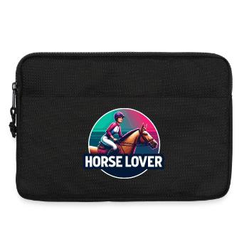 Equestrian Rider Emblem - Laptop bag 13" - black - Front