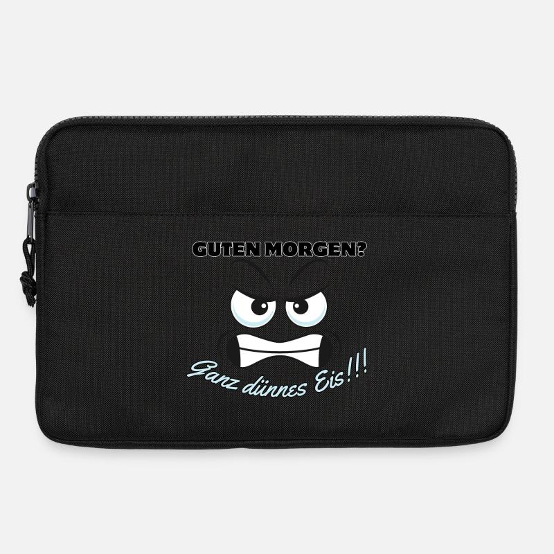 Wütendes Eisbär Motiv mit Spruch - Laptoptasche 13" - Schwarz