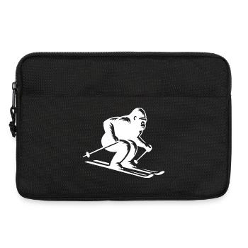 Affe Gorilla Schimpanse Ski Silhouette Design - Laptoptasche 13" - Schwarz - Vorne