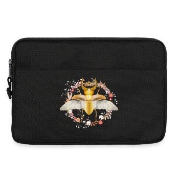 cerf-volant doré avec couronne et fleurs - Sacoche pour ordinateur portable 13 pouces - noir - Devant