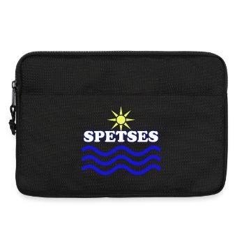 Spetses Island Sun and Wave Emblem - Laptop bag 13" - black - Front
