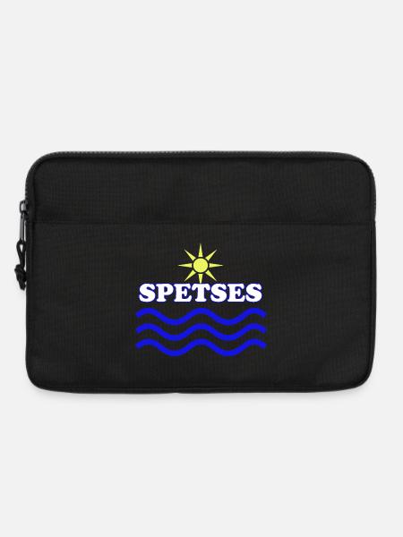 Spetses Island Sun and Wave Emblem - Laptop bag 13" - black