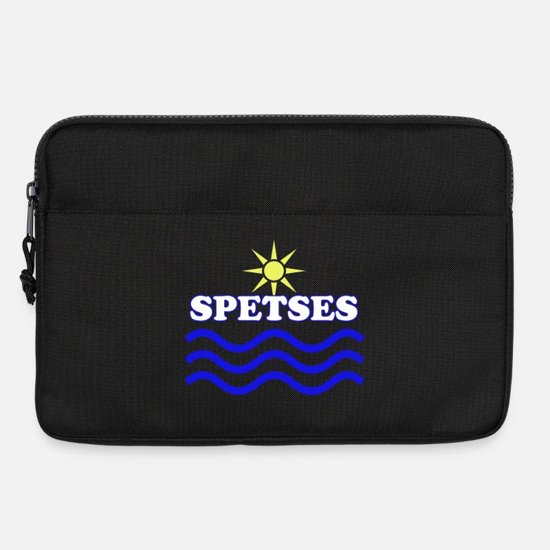 Spetses Island Sun and Wave Emblem - Laptop bag 13" - black