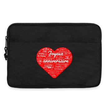 ANNIVERSAIRE. HAPPY BIRTHDAY. JOYEUX ANNIVERSAIRE. - Sacoche pour ordinateur portable 13 pouces - noir - Devant