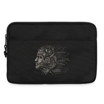 Hirn im Schaltkreis-Design - Laptoptasche 13" - Schwarz - Vorne