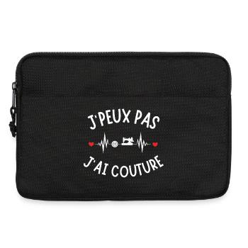 Sewing, embroidery, sewing machine - Laptop bag 13" - black - Front