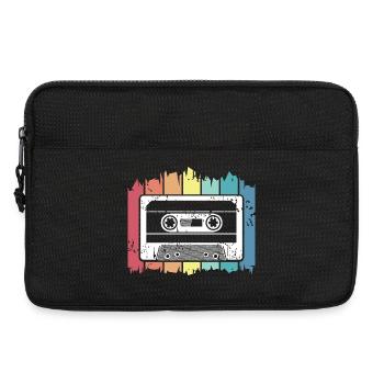 Cassette musique rétro enregistre des couleurs vintage logo - Sacoche pour ordinateur portable 13 pouces - noir - Devant