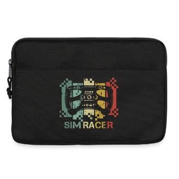 retro sim racer simracing vintage Lenkrad gamer - Laptoptasche 13" - Schwarz - Vorne