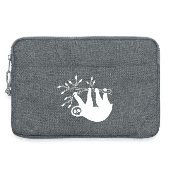 Tête de mort paresseux blanc - Sacoche pour ordinateur portable 13 pouces - gris chiné - Devant