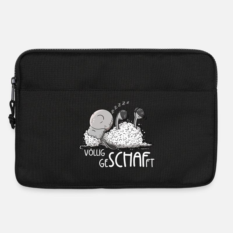 Kleines Schlafendes Schaf Völlig Geschafft - Laptoptasche 13" - Schwarz