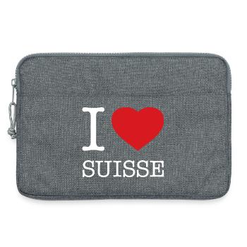 I LOVE SUISSE Switzerland - Laptop bag 13" - heather grey - Front