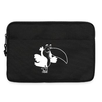 Oiseau toucan blanc - Sacoche pour ordinateur portable 13 pouces - noir - Devant