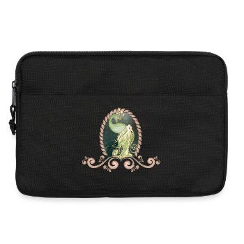 Un paon majestueux en or et vert. - Sacoche pour ordinateur portable 13 pouces - noir - Devant